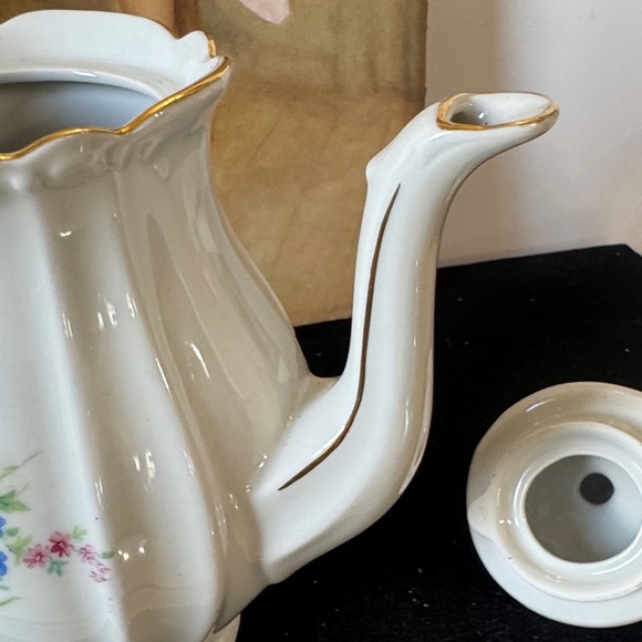 Vintage IJB Germany US Zone Porcelain Pitcher Teapot Hand Paint 8 1/2" - Picture 9 of 14